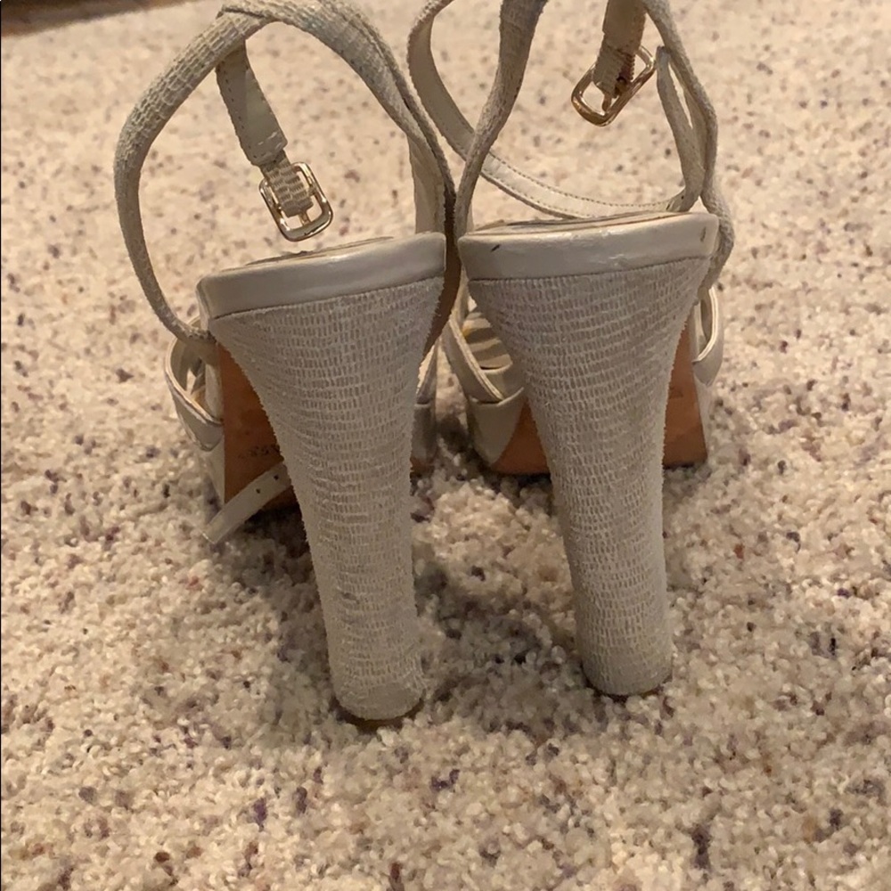 Cream Color Open Toe High Heels - Picture 3 of 4
